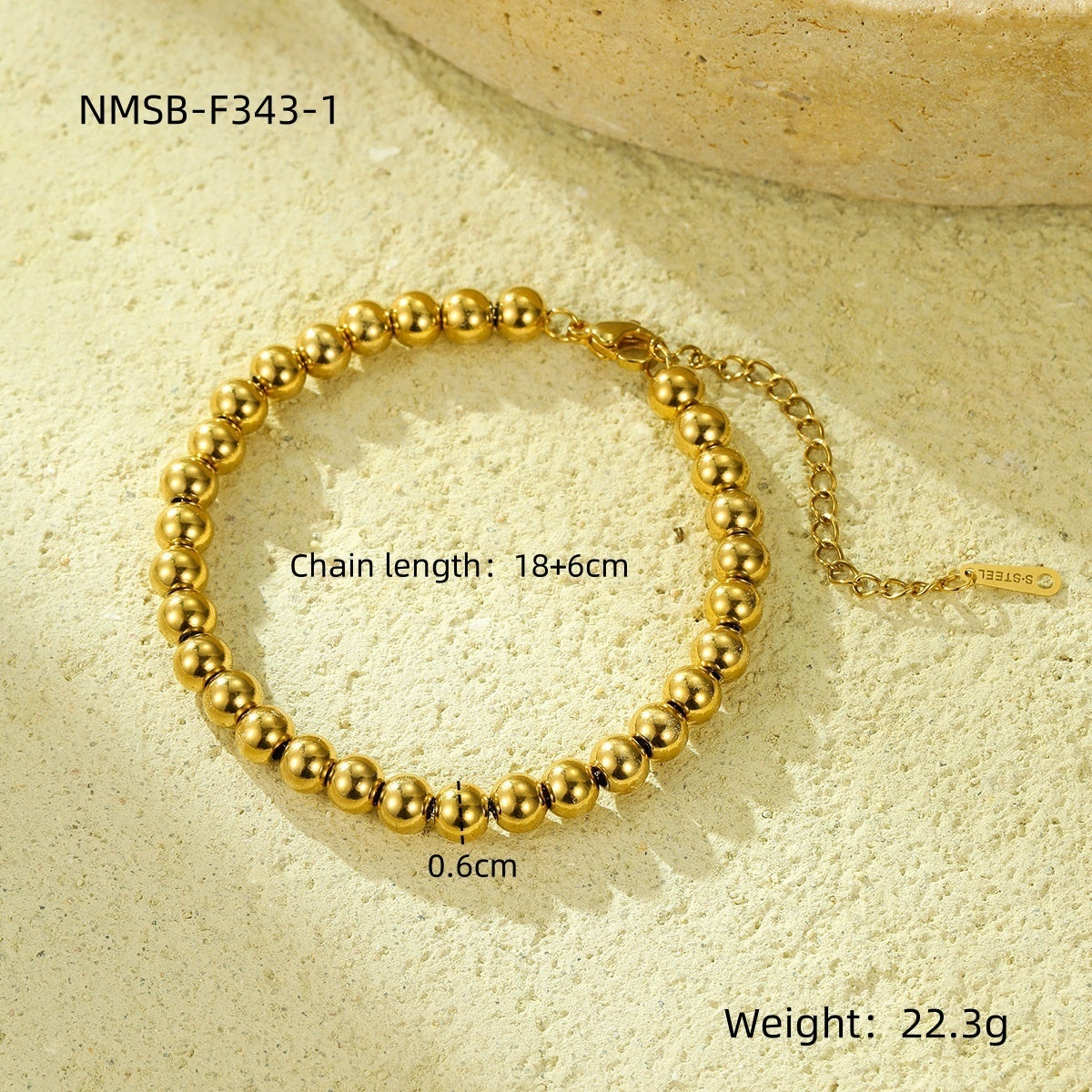 Titanium Steel Bracelet 18K Gold Plating Stainless Steel Inlaid Zircon