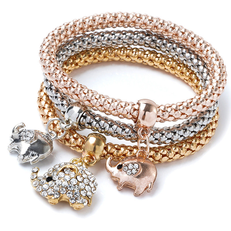 Diamond-embedded Love Pendant Bracelet For Women