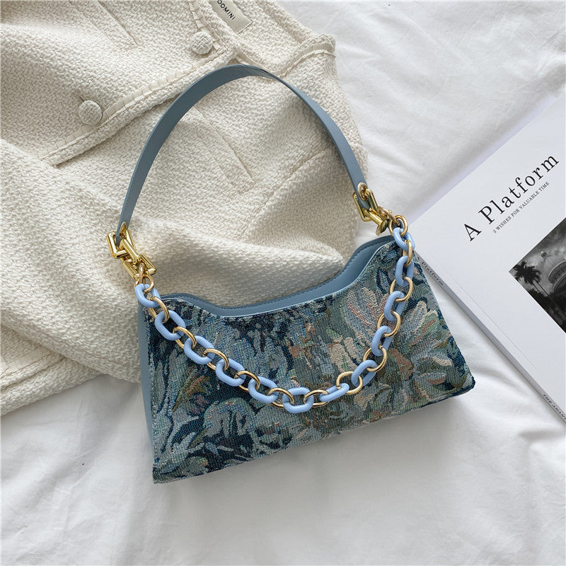 Fashion Simple Baguette Shoulder Bag Armpit