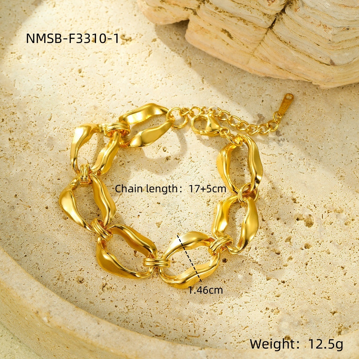 Titanium Steel Bracelet 18K Gold Plating Stainless Steel Inlaid Zircon