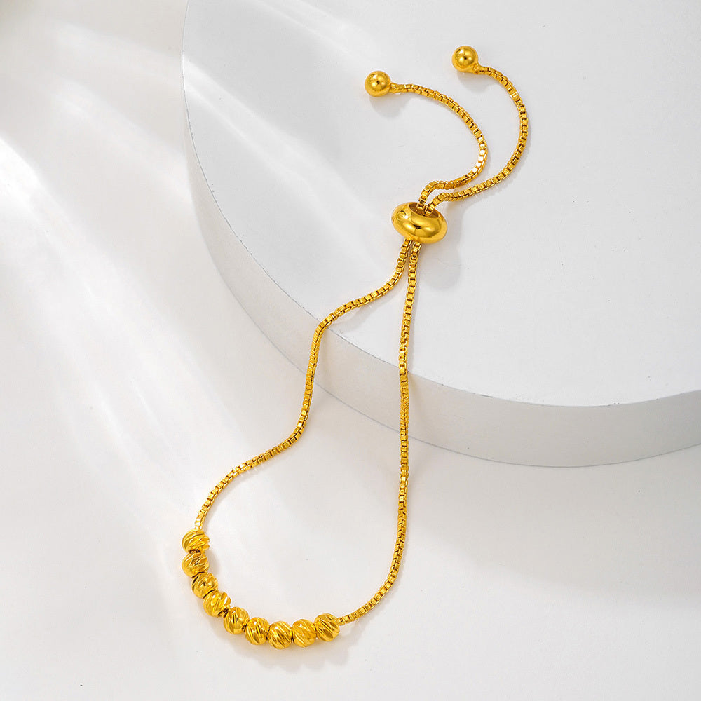 Fashion All-match Pull Bracelet 9 Lucky Beads Box Chain