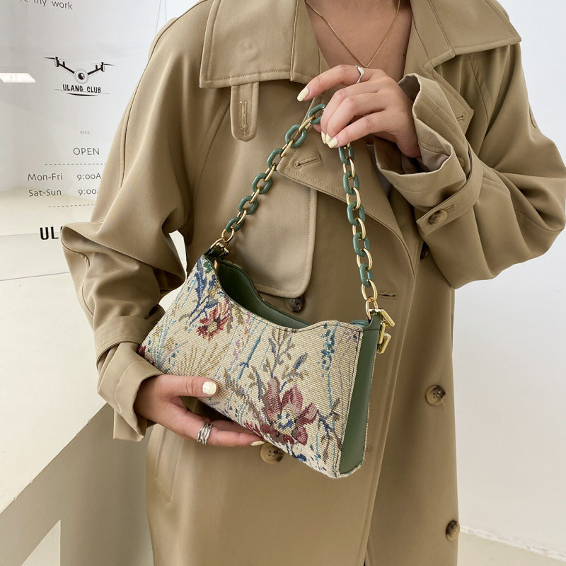 Fashion Simple Baguette Shoulder Bag Armpit