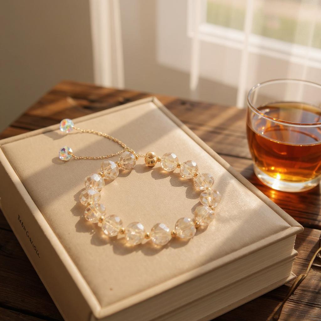 Crystal Woven Bracelet Women's Fashion High-end Simple Round