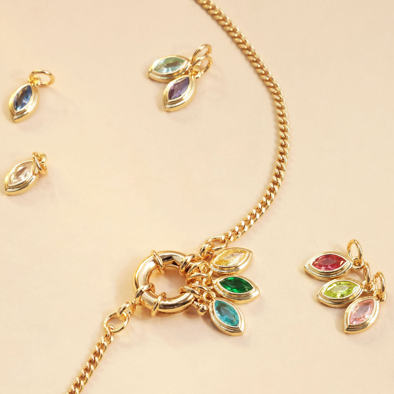 European And American Color Birthstone Pendant