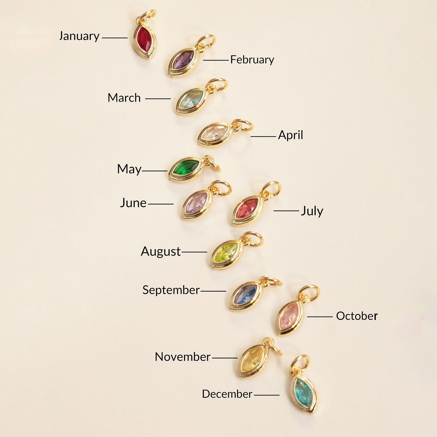 European And American Color Birthstone Pendant