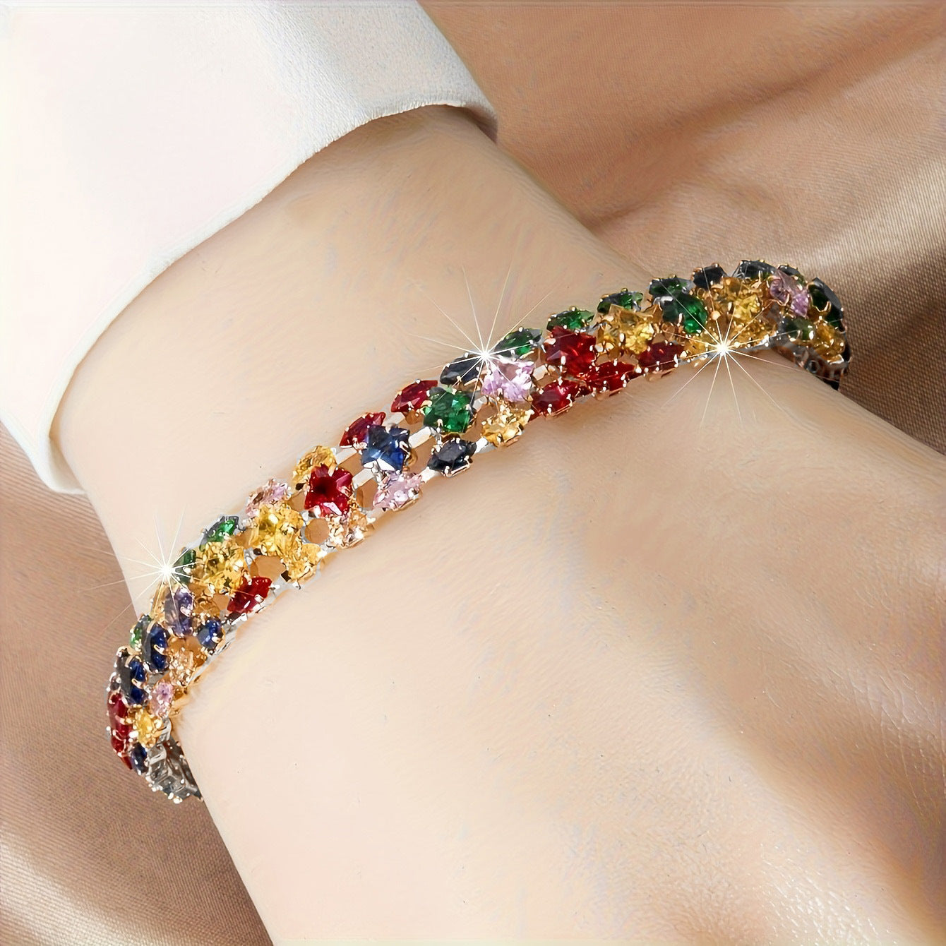 European And American Luxurious Color Zircon Bracelet