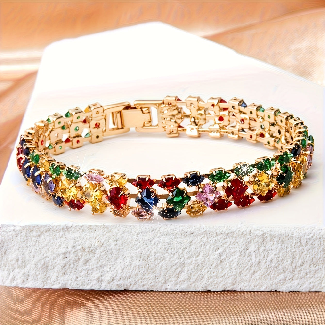 European And American Luxurious Color Zircon Bracelet