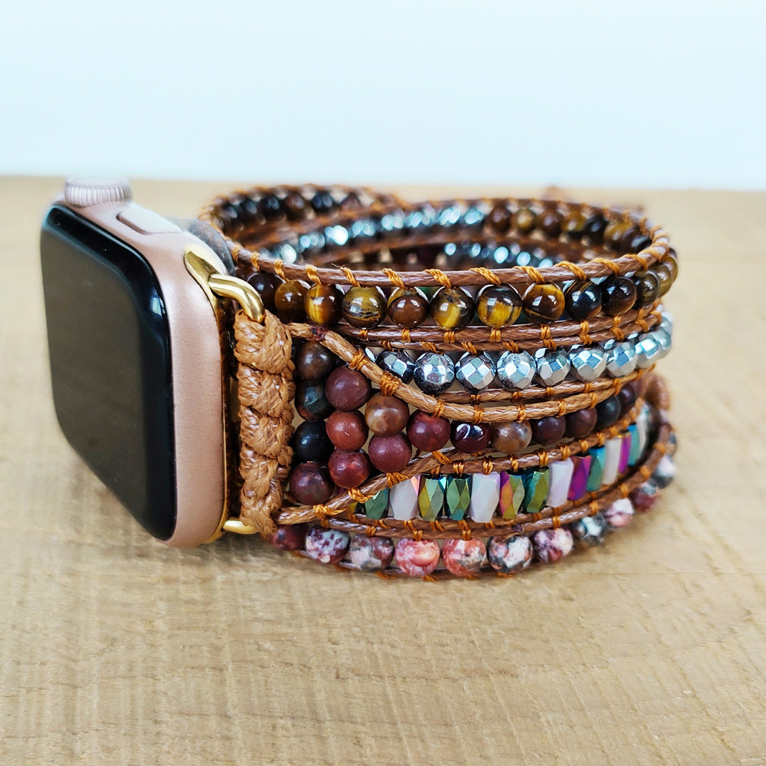 Natural Quartz Rough Woven Watch Band