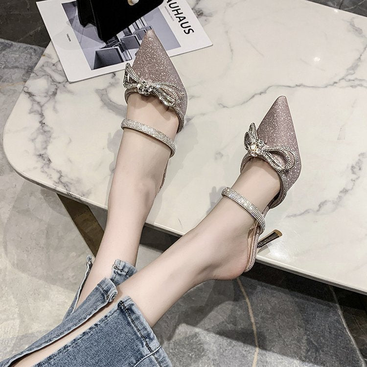 Women's Summer Stiletto Pointed Toe Sandals And Slippers