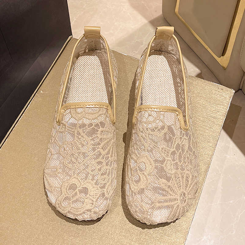 Women's Breathable Mesh Beef Tendon Soft Bottom Non-slip Cloth Shoes