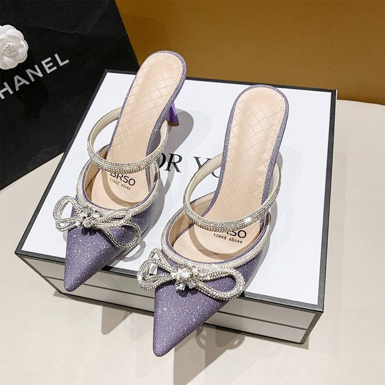 Women's Summer Stiletto Pointed Toe Sandals And Slippers