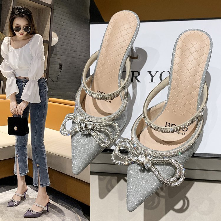 Women's Summer Stiletto Pointed Toe Sandals And Slippers