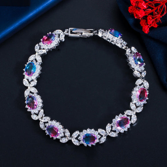 Copper Inlaid Zircon Full Diamond Bracelet