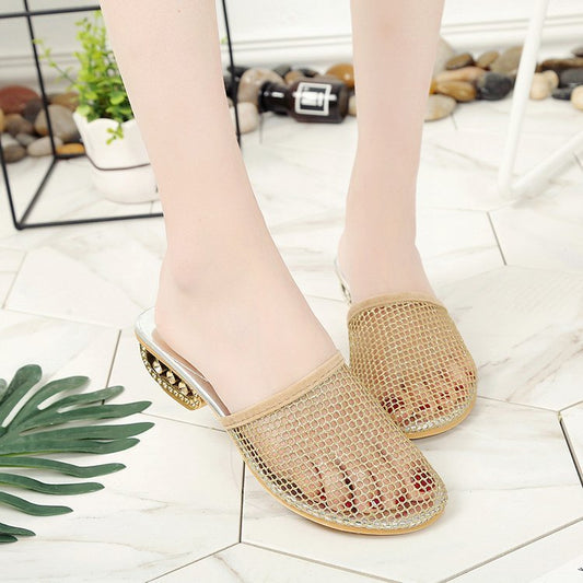 Women's Summer New Hollow Breathable Mesh Slippers
