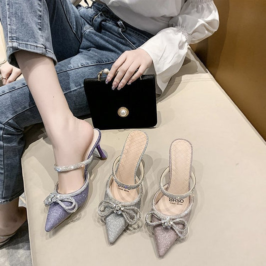 Women's Summer Stiletto Pointed Toe Sandals And Slippers