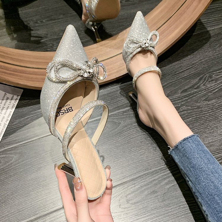 Women's Summer Stiletto Pointed Toe Sandals And Slippers