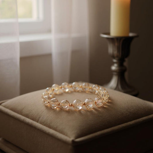 Crystal Woven Bracelet Women's Fashion High-end Simple Round