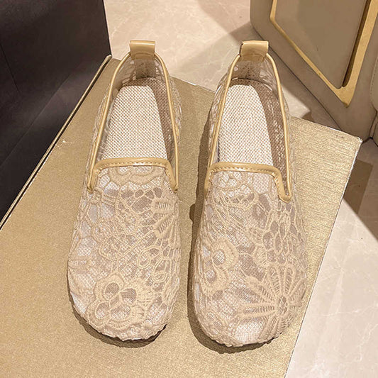 Women's Breathable Mesh Beef Tendon Soft Bottom Non-slip Cloth Shoes